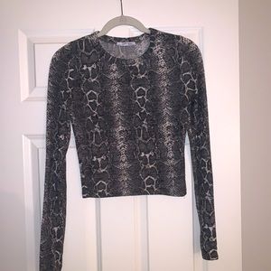 Zara snake print long sleeve top